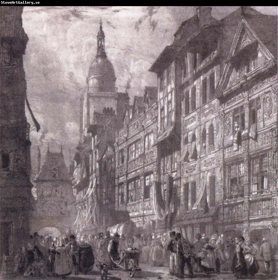 Richard Parkes Bonington Rue du Gros-Horloge a Rouen